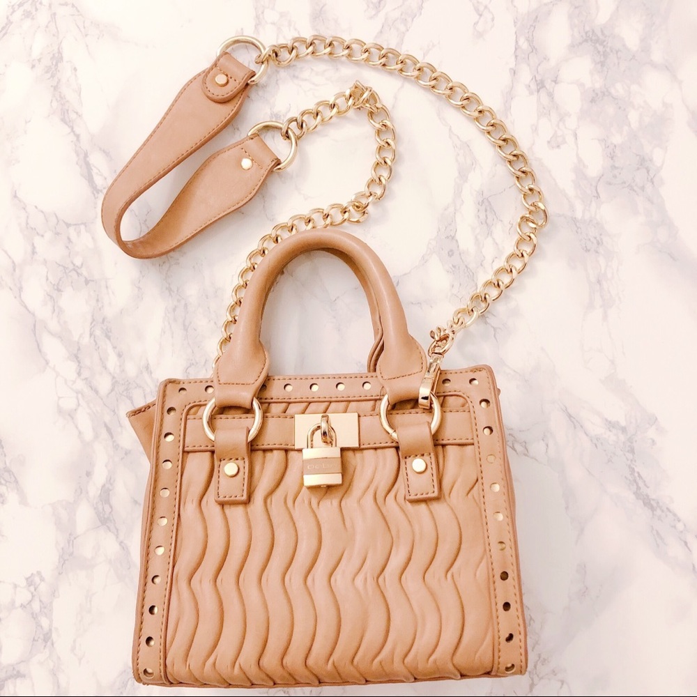 Bebe Tan Padlock Handbag — NEW